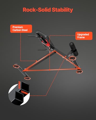 Adjustable Foldable Roman Chair Hyperextension Bench for Back Glutes Hamstring Workout