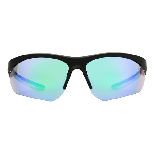 Foster Grant x Ironman Unisex Traction Blade Sunglasses, Black, 76mm