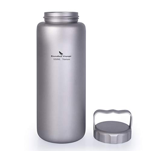 iBasingo 1050ml Titanium Water Bottle with Handle - Ti3006D Outdoor Flask