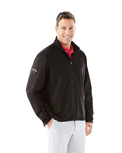 Men's Long Sleeve Windproof Water-Resistant Jacket - Black, Medium