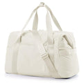 Gym Bag for Women - Medium Light Beige Travel Duffle with Trolley Sleeve