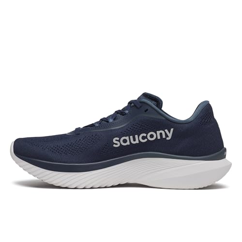 Men's Saucony Kinvara 15 Running Shoes - Navy Silver, Size 12