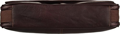 Kenneth Cole REACTION Colombian Leather Slim Business Messenger Bag Dark Brown