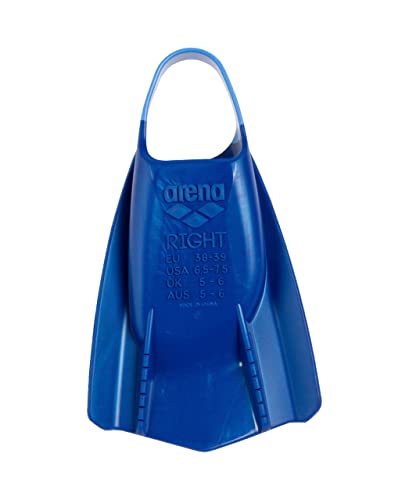 Arena Powerfin Pro II Swim Training Fins Blue Size 6-7 Unisex Silicone Short Blade
