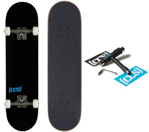 CCS Black 8-inch x 32-inch Complete Skateboard - Maple Deck, Fully Assembled for All Levels