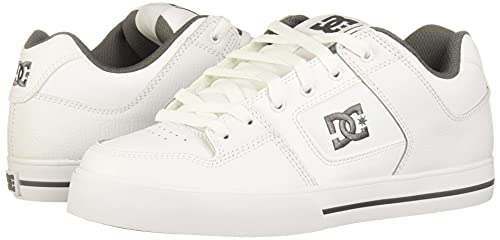 DC Men's Pure Casual Low Top Skate Shoe, White/Battleship/White, 8 D US