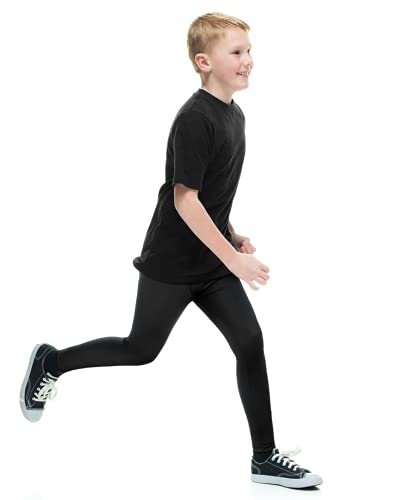 Roadbox Boys Compression Pants 2 Pack Small Black Gray Quick Dry Leggings Base Layer