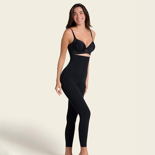 Leonisa High Waisted Compression Leggings for Women - Medium Black Shapewear Gym Pants