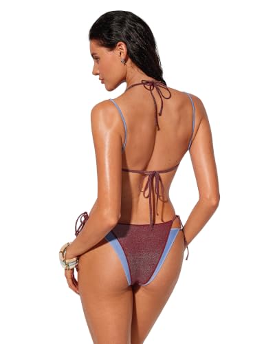 Women's Triangle Bikini Set Halter String Two-Piece Swimsuit