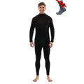 Men's Merino Wool Base Layer Set - Large Black Thermal Turtleneck & Socks