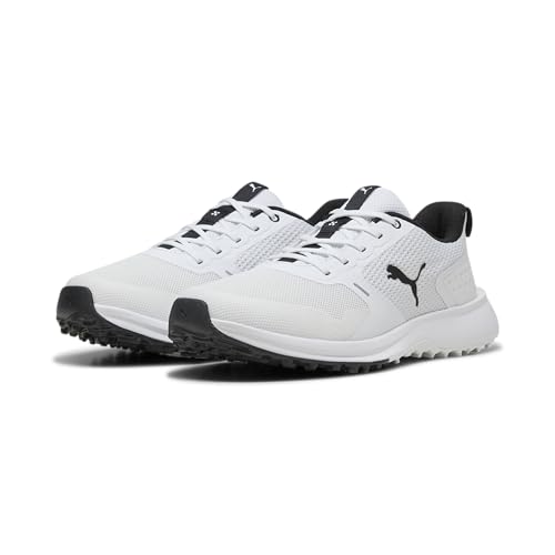 Men's Golf Shoes Spikeless White Black 11 Fusion Grip 6 - Lightweight Comfort