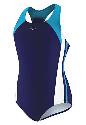 Speedo Girl's One-Piece Swimsuit Infinity Splice Thick Strap - Deep Water 14