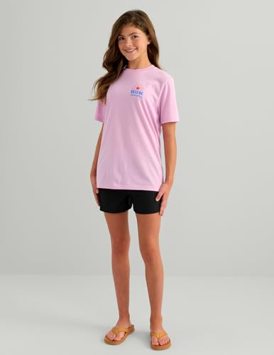 HUK Kids' Performance Fishing T-Shirt Short Sleeve XL Papercut Oleander