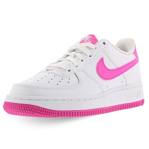 Nike Boys' Force 1 Low PS Shoes 5.5 Big Kid White Laser Fuchsia
