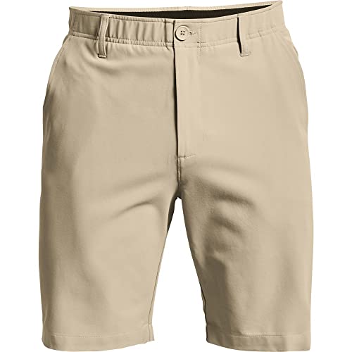 Under Armour Golf Drive Shorts Khaki & Halo Gray 38 - Lightweight, Stretchy, Water-Resistant