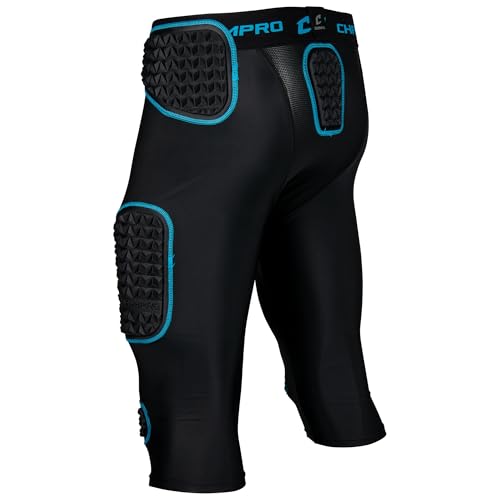 Unisex Bull Rush Girdle with 7 Padding Support - Black & Optic Blue, Medium