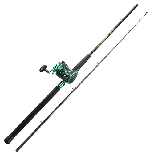 Sougayilang Left-Hand 8' Catfish Rod & Reel Combo, 25lb Carbon Drag, Saltwater-Ready