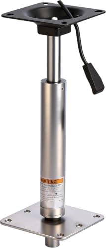 Heavy Duty Boat Seat Pedestal Mount Kit with Lock, 14-19" Height, 3/4" Pin Post, 7x7" Base, 360° Swivel, Marine-Grade