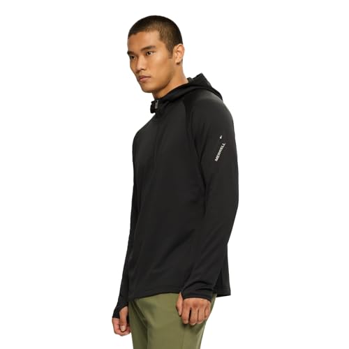 Merrell Men's Qz Active Hoody Large Black - Performance Quarter-Zip Hoodie