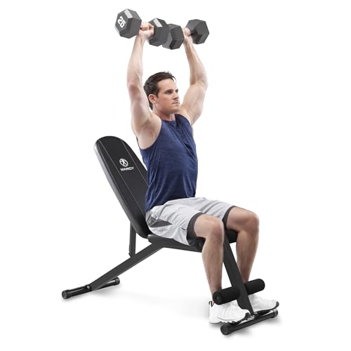 Marcy Adjustable Multi-Position Utility Bench Black for Home Gym Weightlifting