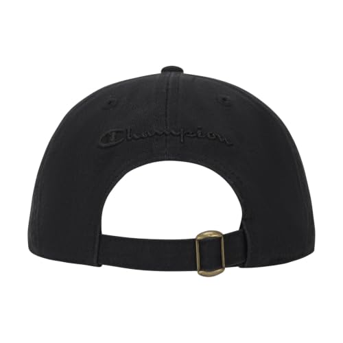 Champion Women's Washed Cotton Twill Baseball Cap - One Size Black