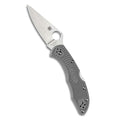 Spyderco Delica 4 Lightweight Folding Knife - Flat Ground Steel Blade, Grey Handle, 2.90 Inch Blade, Signature Pocket Knife - Variation of This Listing