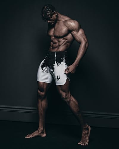 15-Inch Men's Physique Competition Shorts - Black & White Variation