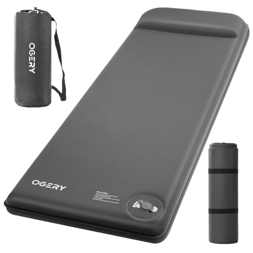 OGERY Self-Inflating 3-Inch Memory Foam Camping Sleeping Pad - Grey