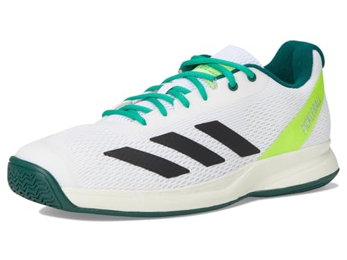 Adidas Men's Courtflash Pickleball Shoes White/Black/Collegiate Green - Lightweight, Durable Court Sport Footwear
