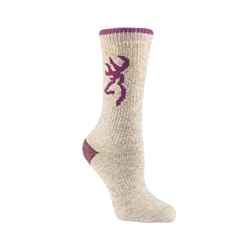 Browning Athletic Boot Socks 3-Pack - Moisture-Wicking, Arch Support, Seamless Fit - Laurel Wreath/Magenta / Medium
