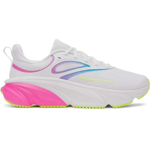 Under Armour Women's Charged+ Rogue 6 Running Shoes White Rebel Pink 8.5