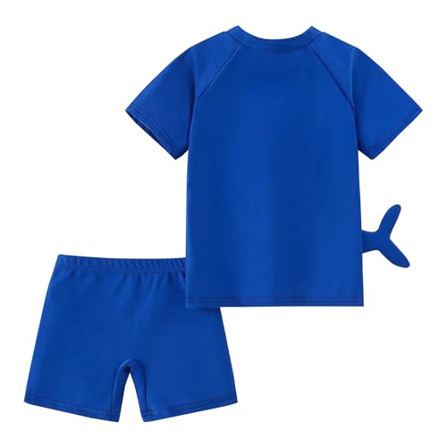 Toddler Boys Swimsuit 3-Piece Rash Guard Bathing Set UPF 50+ Navy Blue 4-5T