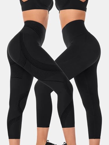 Fanka Body Sculpt 7/8 Leggings Large Black No Front Seam Reversible