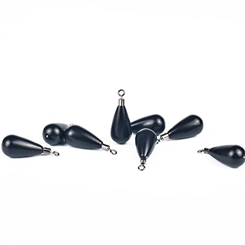 Matte Black Tungsten Drop Shot Weights 3/64oz - 5 Pack with Rotating Round Eye