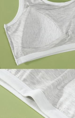 Kids Girls Adjustable Cotton Training Bra Light Padded 10-16 Years White Pink Grey Coral Nude