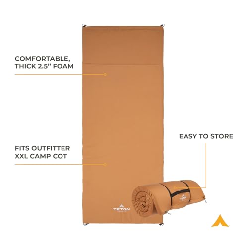Brown Outfitter XXL Sleeping Pad for Cots - Extra Thick Camping Mattress