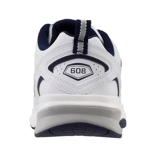 New Balance Men's 608 V5 Cross Trainer Shoes - 10.5 Wide White/Navy