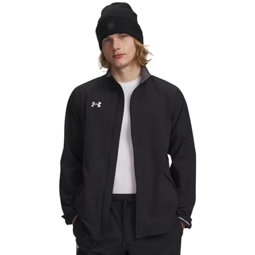 Under Armour Men's Hockey Warm Up Jacket Large Black/White Water-Resistant Breathable