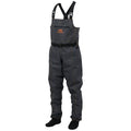 Men's Breathable Waterproof Denim Waders - Large, Stocking Foot, Black for Fishing & Hunting