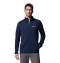 Columbia Men's Essential Hike Grid Fleece Jacket Large Collegiate Navy - Active Fit, Full Zip, Moisture-Wicking