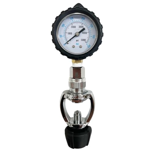 Yoke Valve Tank Pressure Gauge 5000 PSI 350 BAR for Scuba Diving
