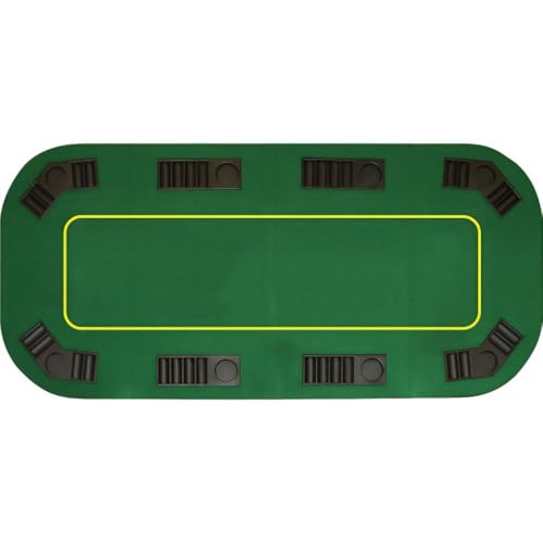Foldable Wooden Poker Table Top with Cupholders & Chips - Green, 78.5"