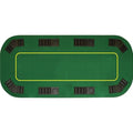 Foldable Wooden Poker Table Top with Cupholders & Chips - Green, 78.5"