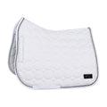 HORZE White Quilted Dressage Saddle Pad with Crystal Trim - Quick-Dry