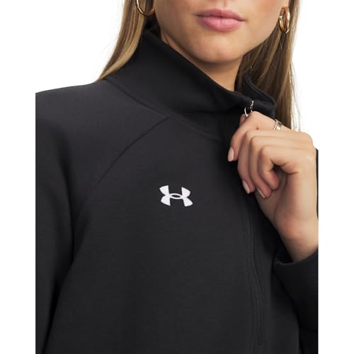 Under Armour Women's Rival Fleece Half Zip - Medium Black White