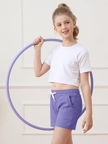 Youth Girls Athletic Shorts with Pockets - Soccer, Running, Yoga & Dance