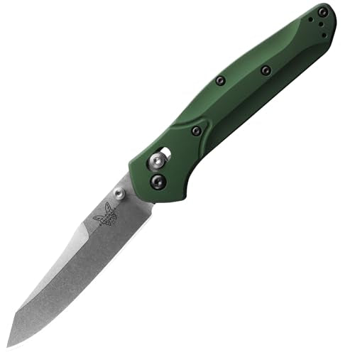 Benchmade Osborne EDC Knife Satin Finish, Green Aluminum Handle, S30V Steel Blade 940