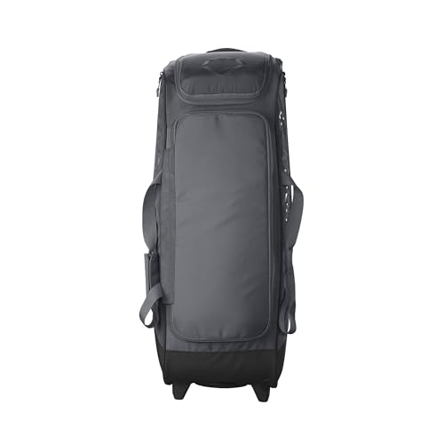 EvoShield Takeover Wheeled Bag Charcoal - Large Sports Gear Duffel with Custom Panel