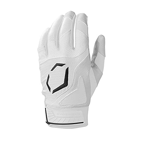 EvoShield SRZ-1 Adult Batting Gloves - Large White Baseball & Softball
