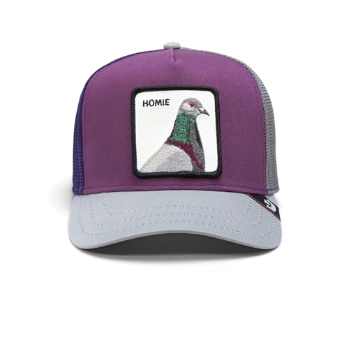 Unisex Purple Trucker Hat with Pigeon Patch - One Size